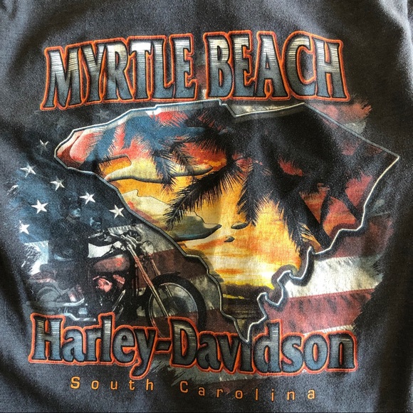 Vintage Harley Davidson Myrtle Beach Fireman Tee - Picture 2 of 4